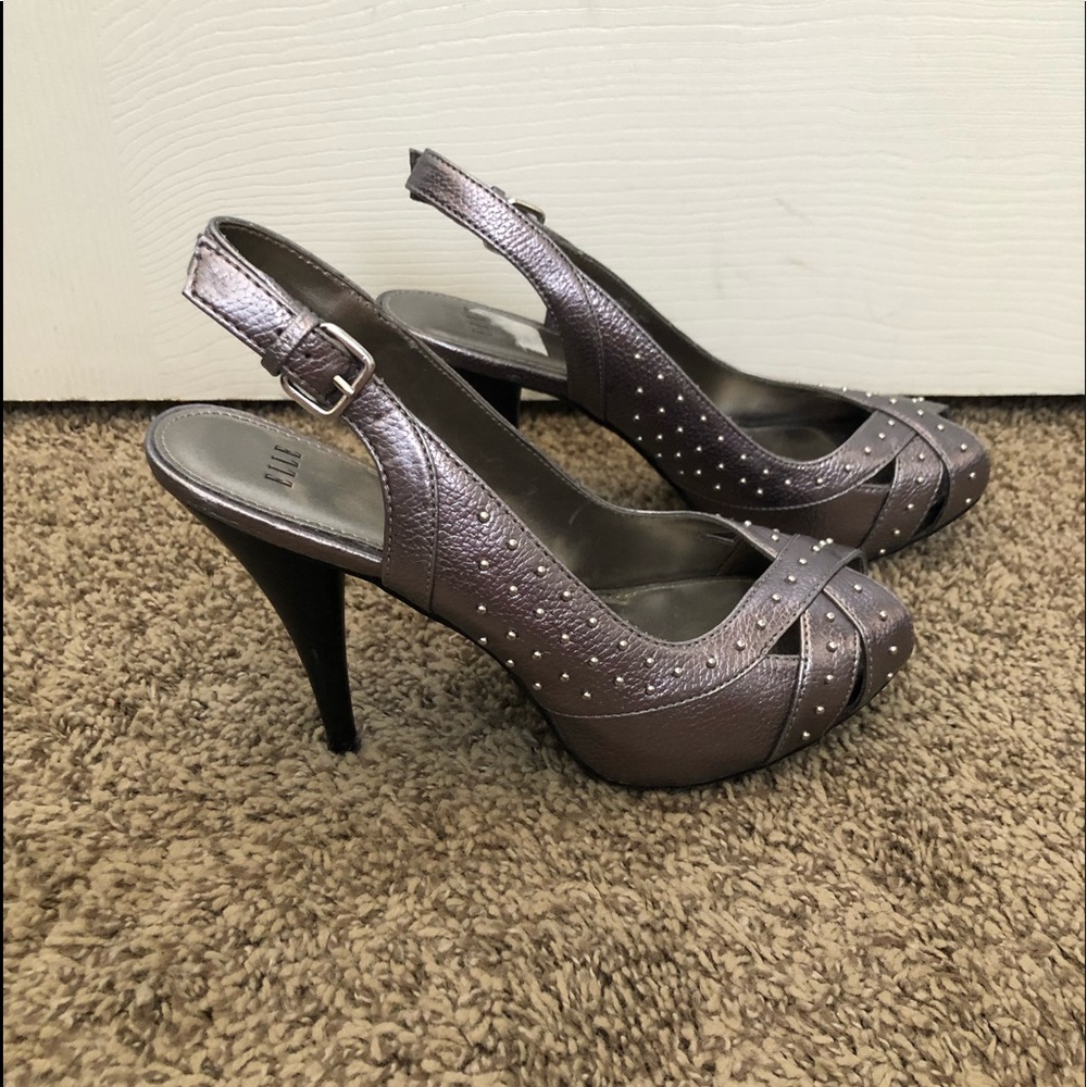 Elle silver grey heels